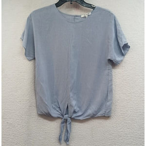 Madewell‎ sleeveless blue stripped shirt women size XS cropped  tie button front